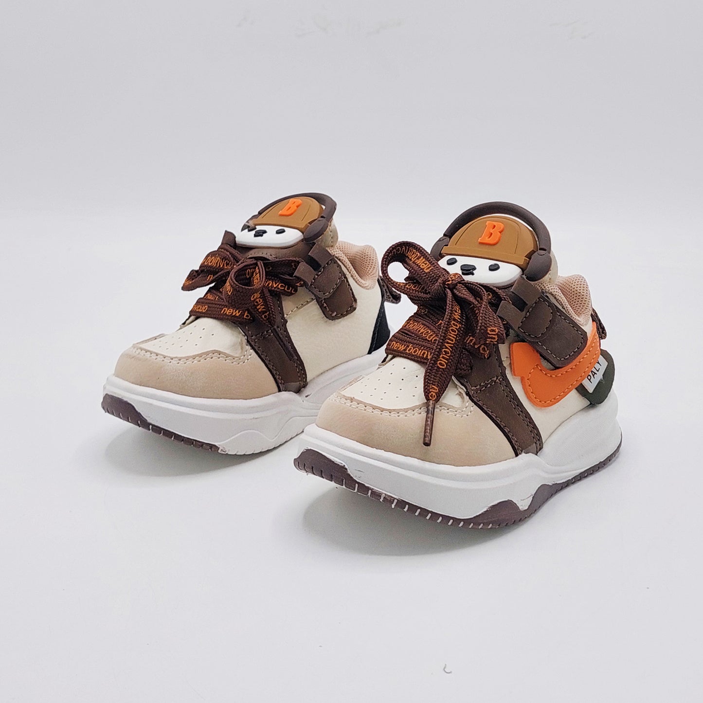 Cute Design Soft Sole Trendy Look Sneakers for Kids - 603M12 (Brown)