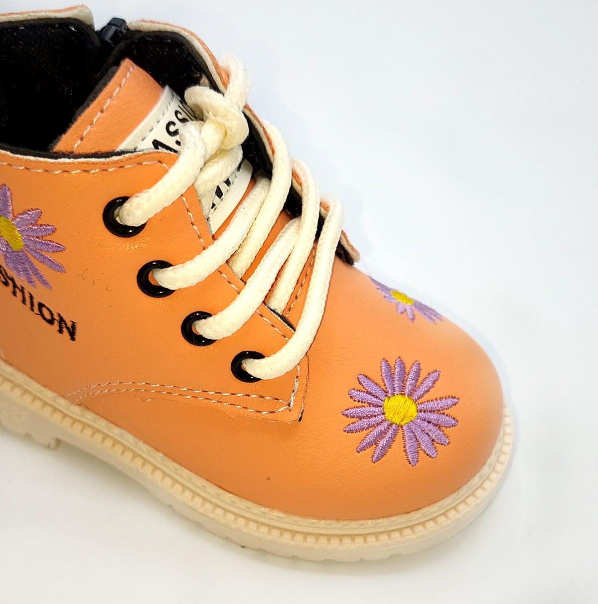 Beautiful Flower Printed Soft Sole Long Shoes for Kids Girls - 817