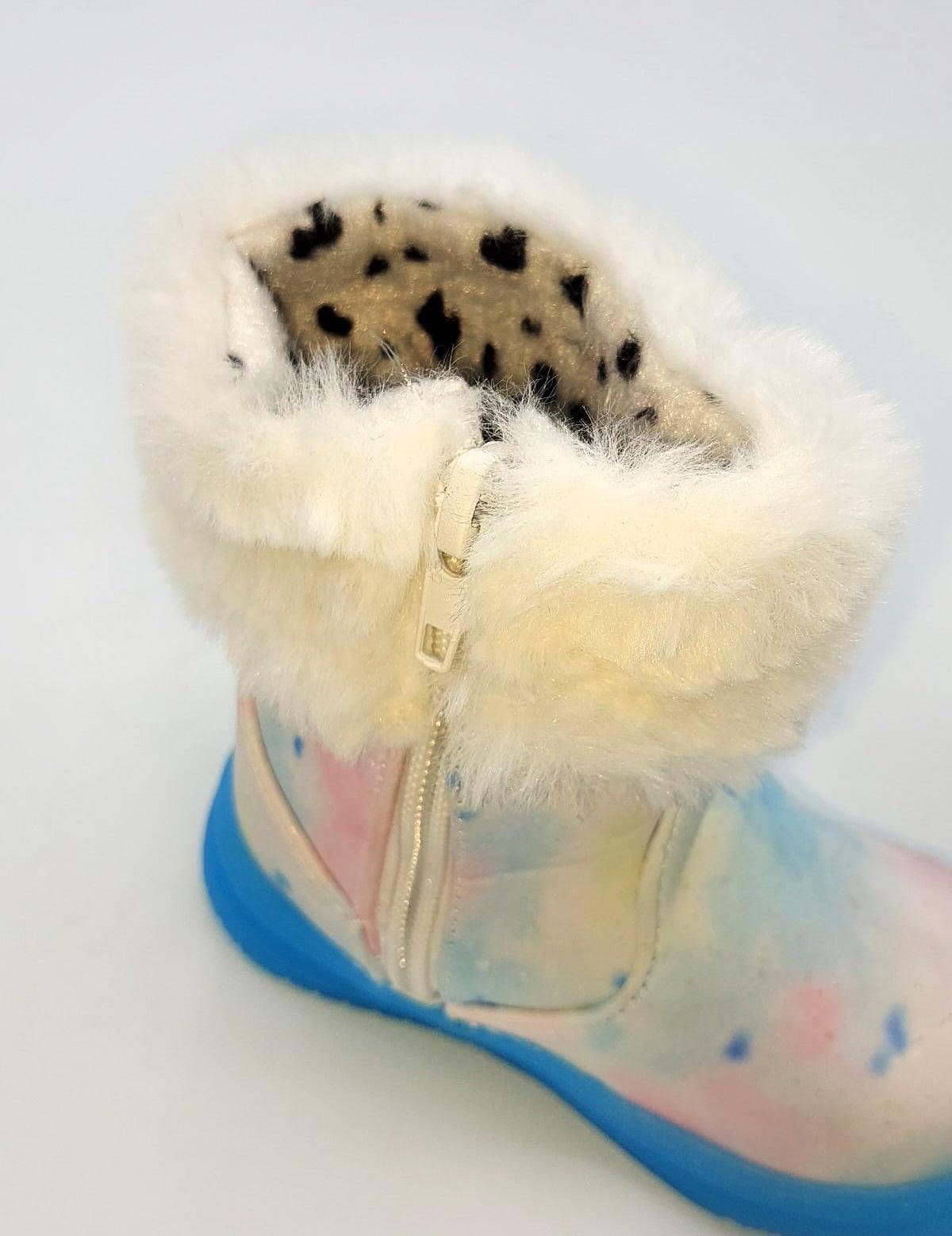 Colorful Warm Long Shoes with Glowing Soles for Kids - LTBLN-1
