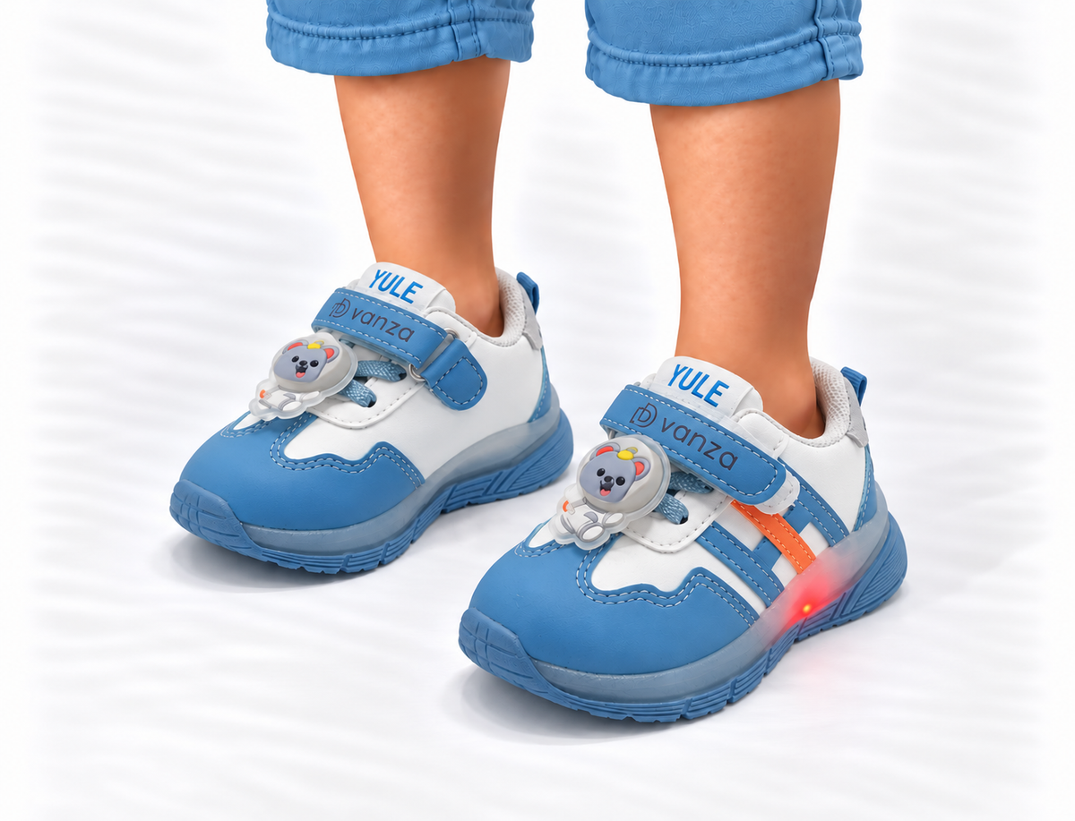 Lights in Sole Cute Design Shoes for Kids - 2001 (Blue)