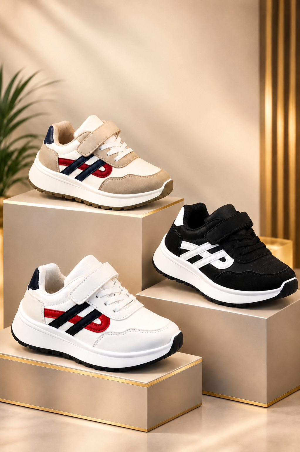 Premium Quality Trendy Look Sneakers for Kids - ART88 (Black)