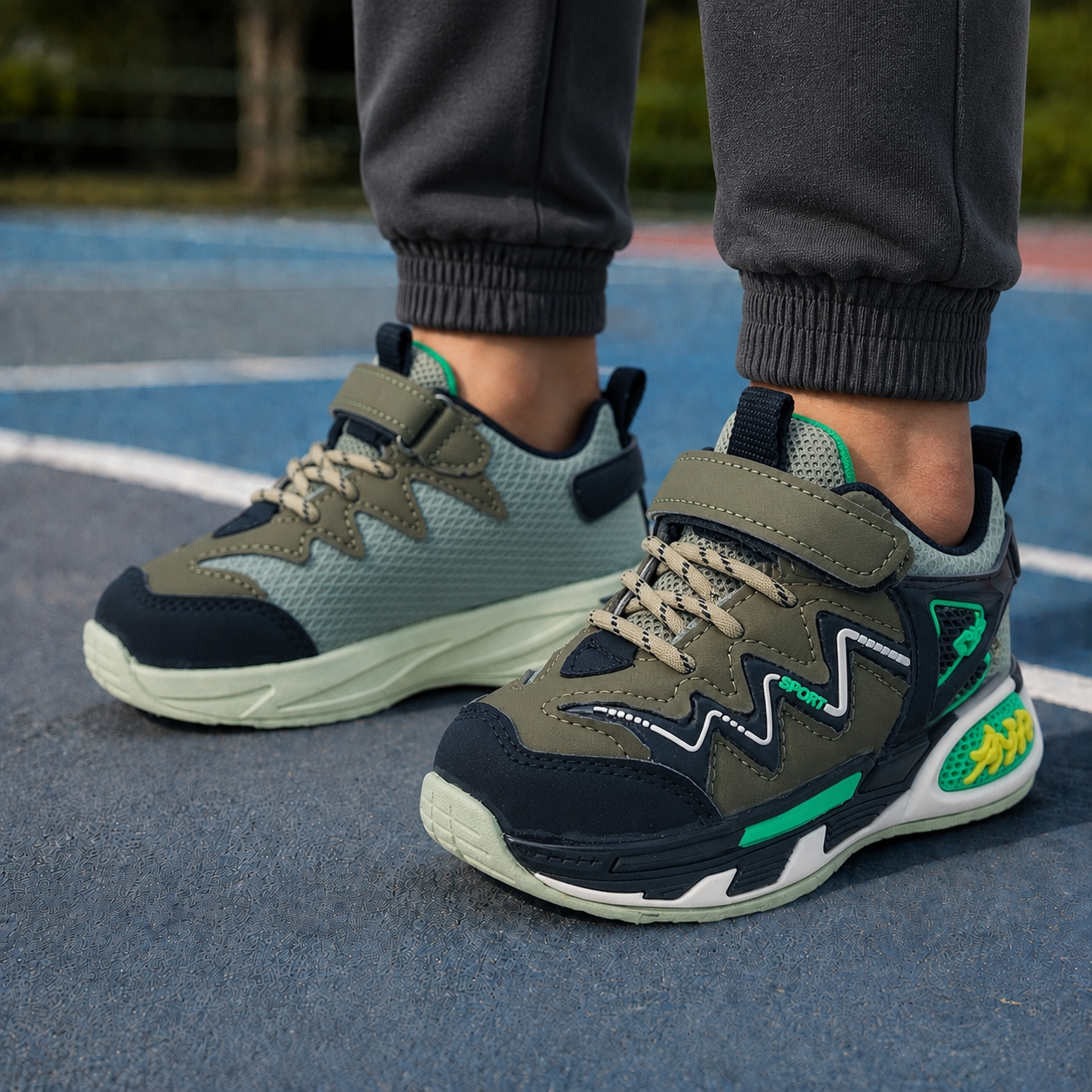 Premium Quality Trendy Look Sneakers for Kids - CG06 (Green)