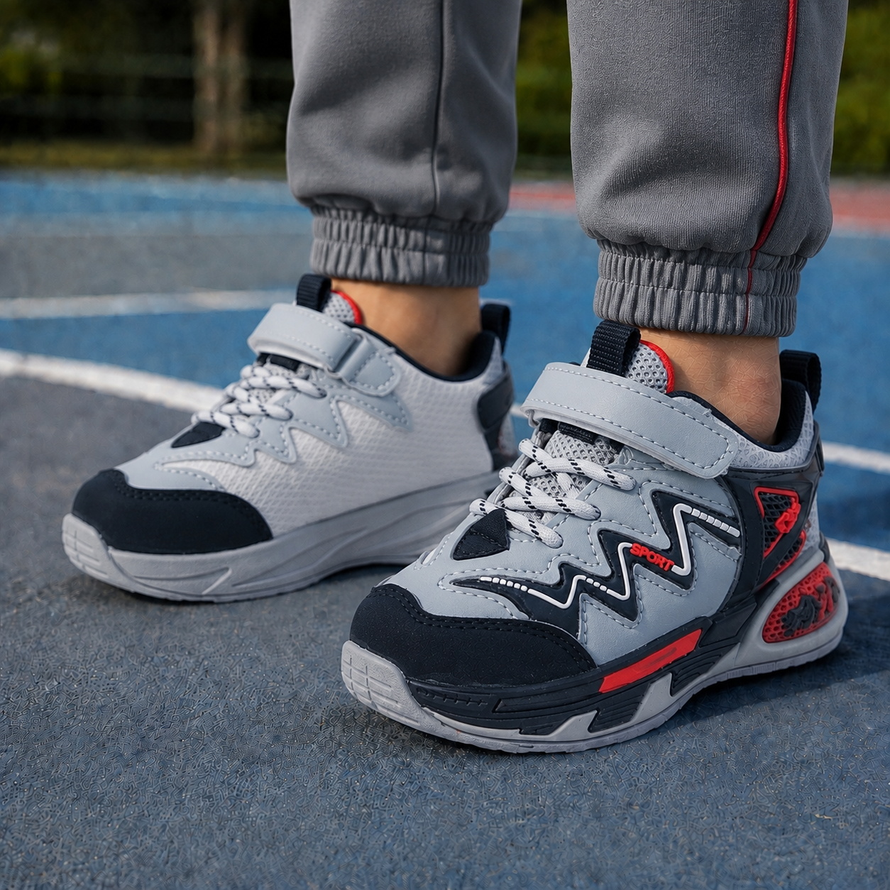 Premium Quality Trendy Look Sneakers for Kids - CG06 (Gray)