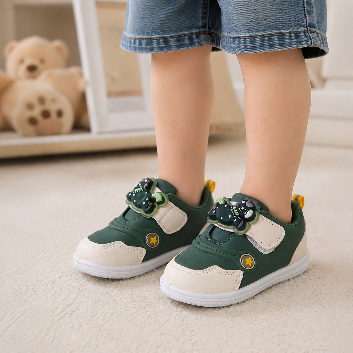 Touch Lights Soft Sole Shoes For Kids - BB1 (Green)