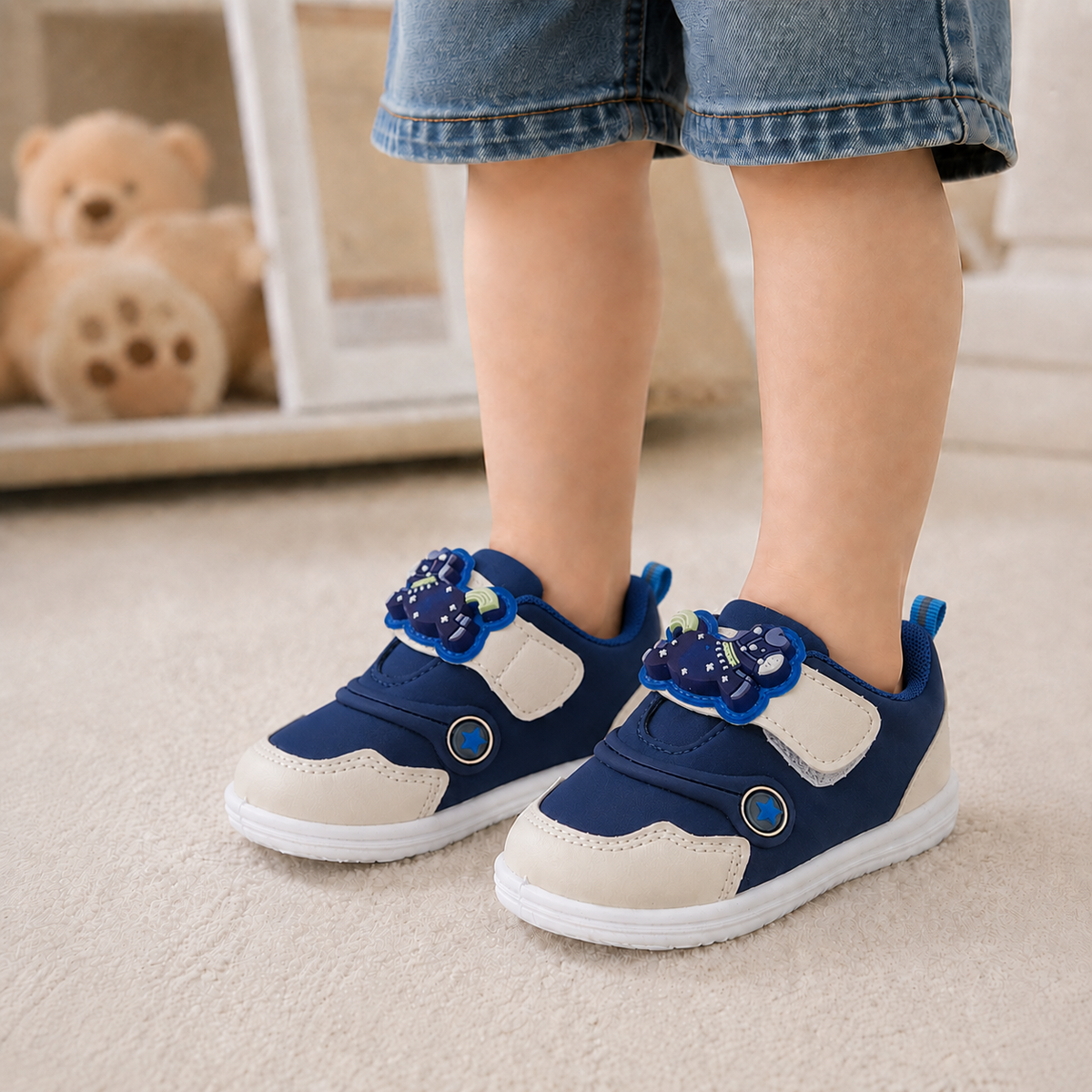 Touch Lights Soft Sole Shoes For Kids - BB1 (Blue)