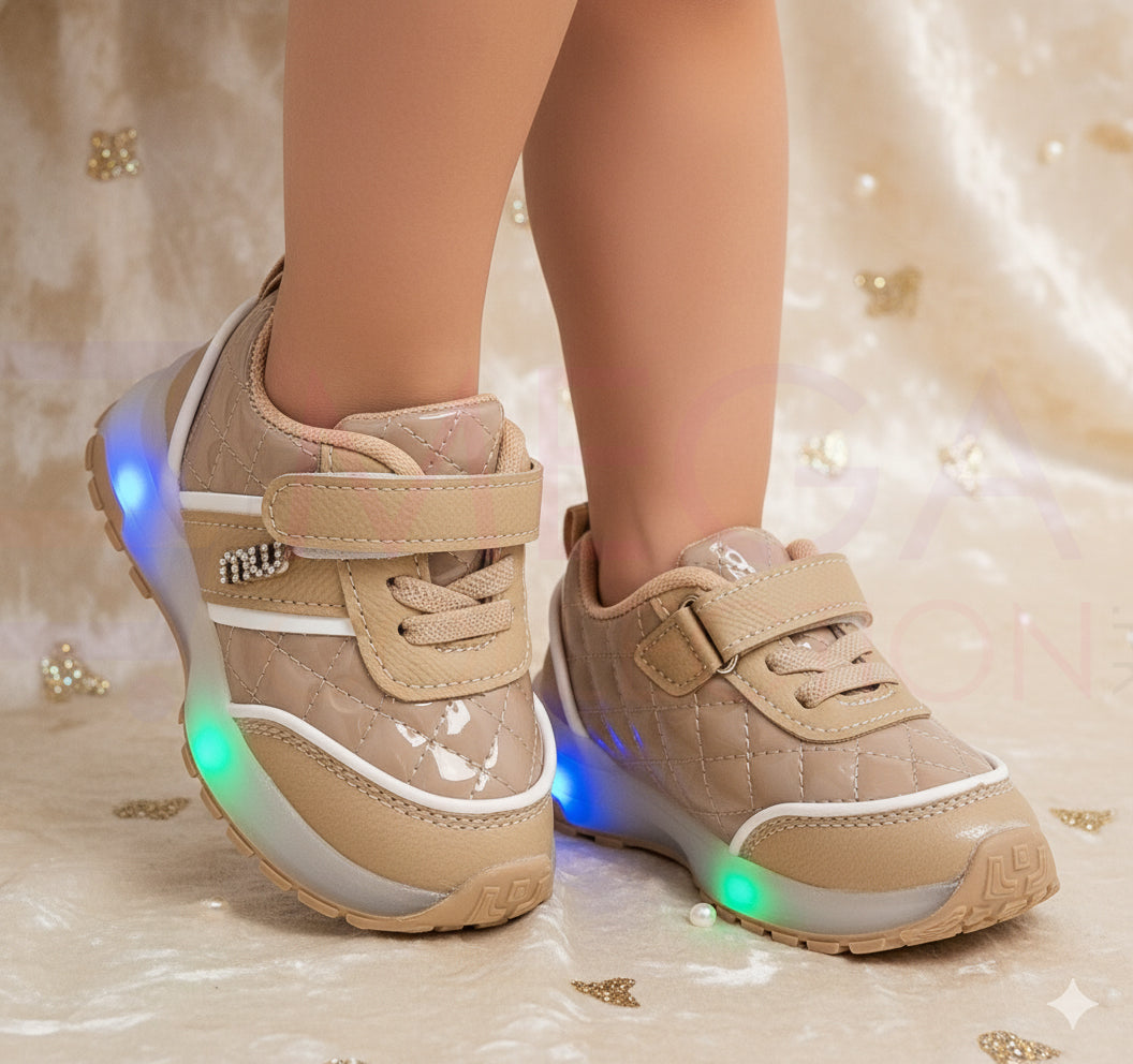 Lights in Sole Soft Trendy Look Sneakers Shoes for Kids - 3350