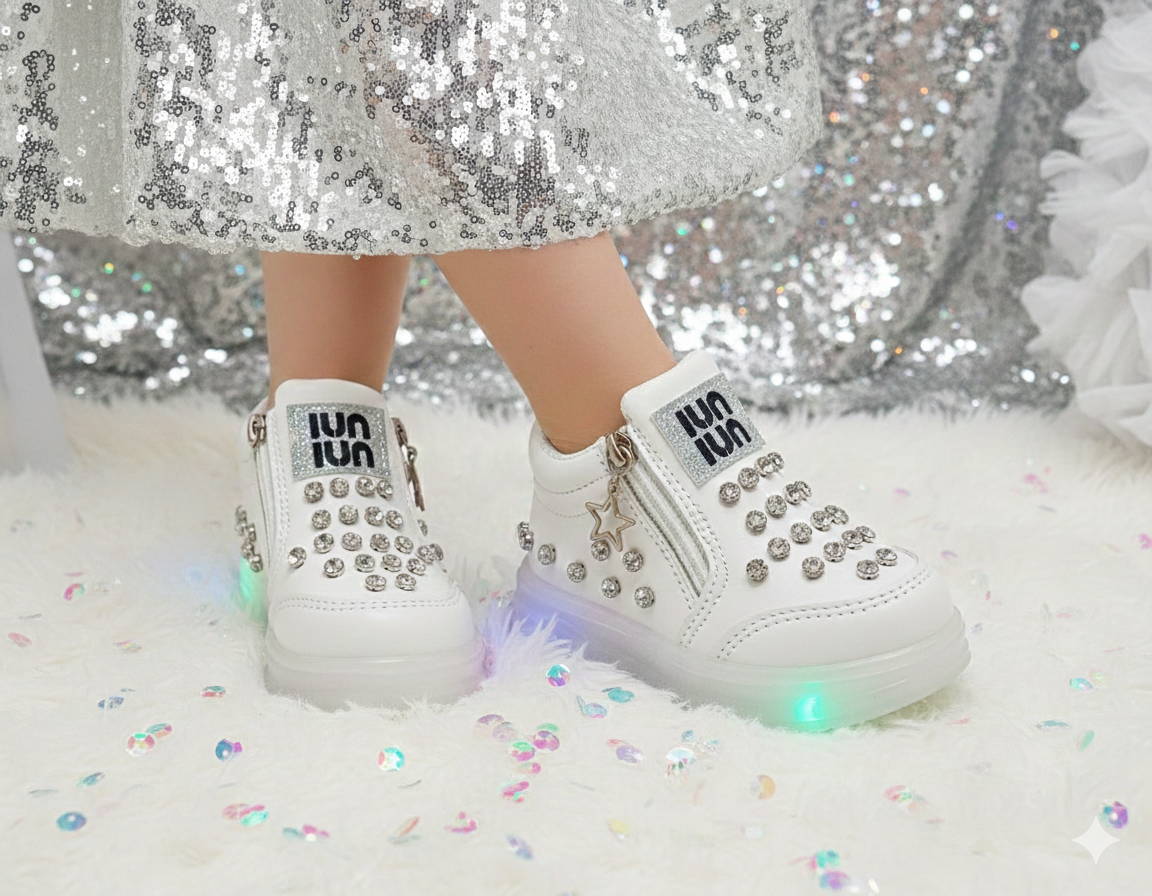 Kids Beautiful Design Fancy Shoes with Lights in Sole - ABB406