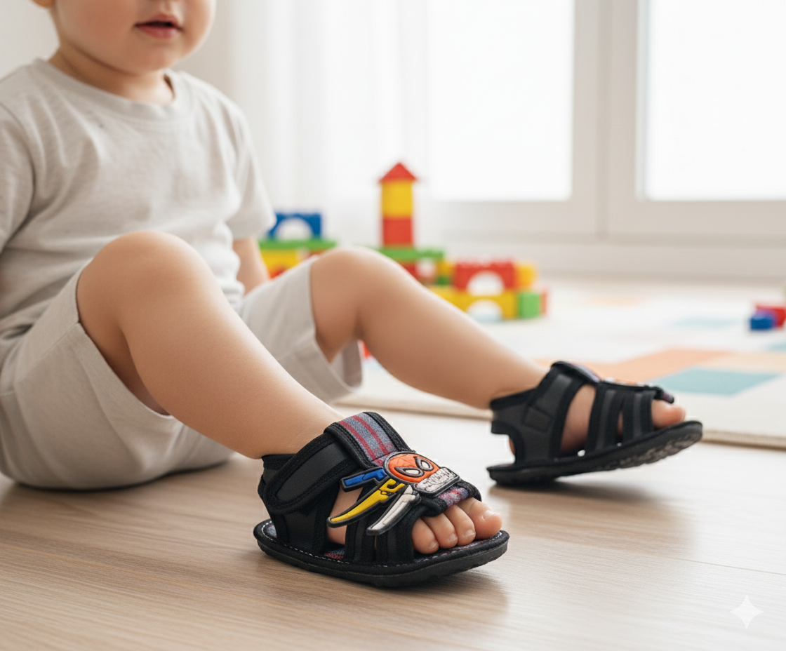 Spiderman Themed Light-weight New Born Baby Zero Size Sandals