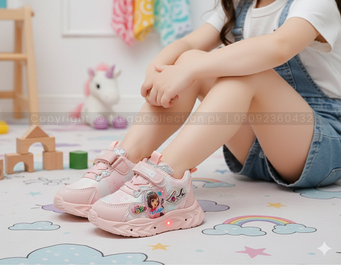 Lights in Sole Cute Girls Design Sneakers for Kids - BM2126