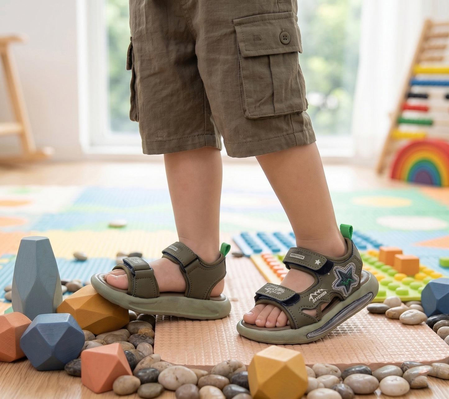 Trendy Looking Sandals With LED Sole For Boys - M020