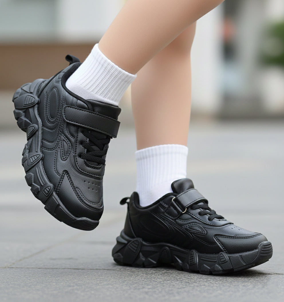Premium Quality Soft Sole Black Sneakers for Kids - YB661