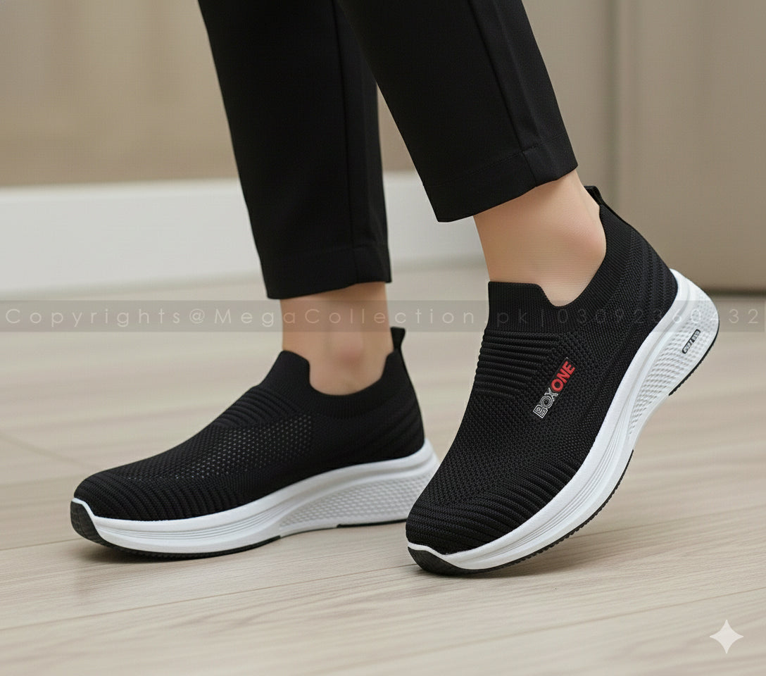 Premium Quality Soft Comfortable Sketchers Shoes for Men & Women - B196 (Black)