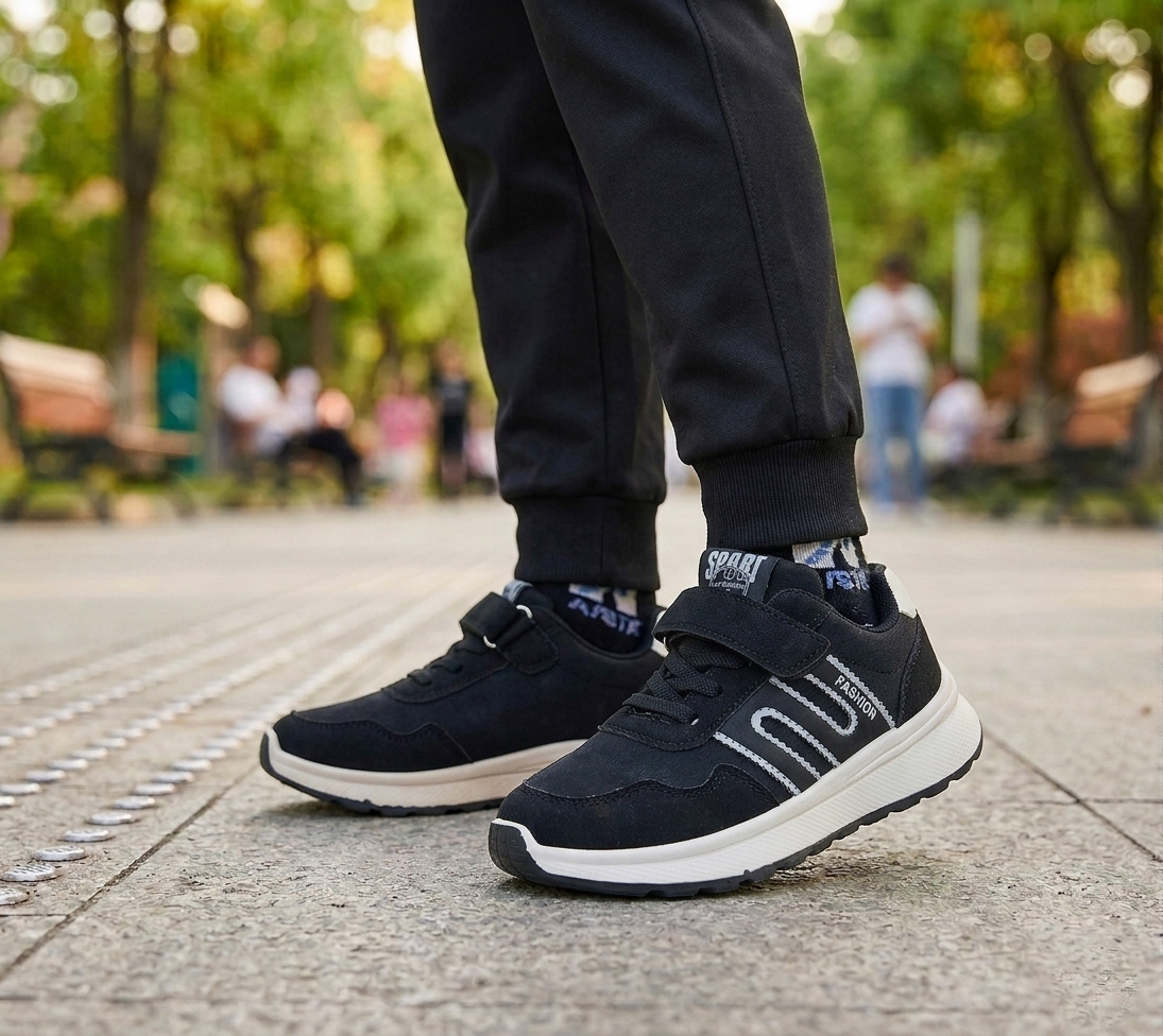 Premium Quality Sneakers For Boys - 811 (Black)