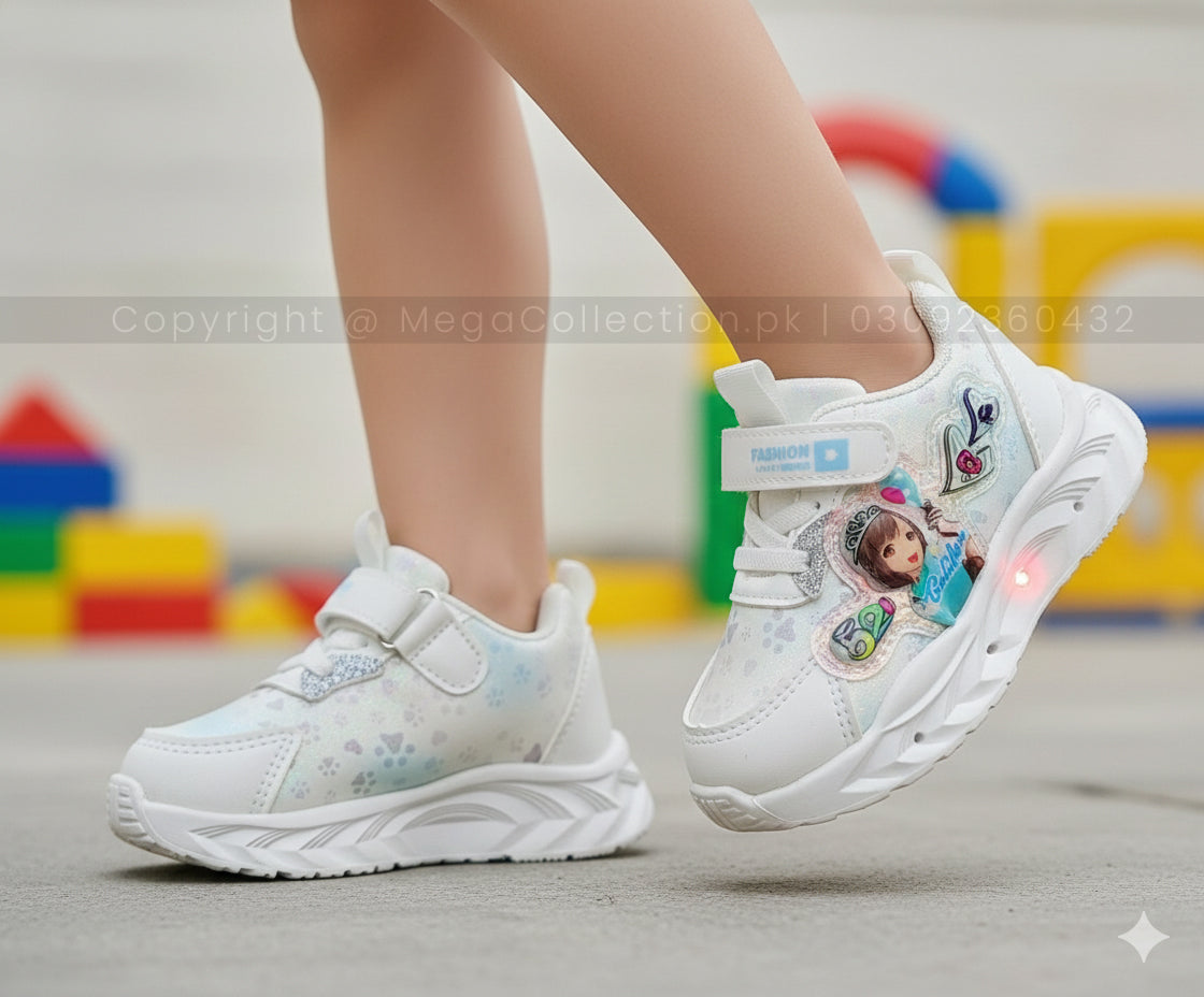 Lights in Sole Cute Girls Design Sneakers for Kids - BM2126