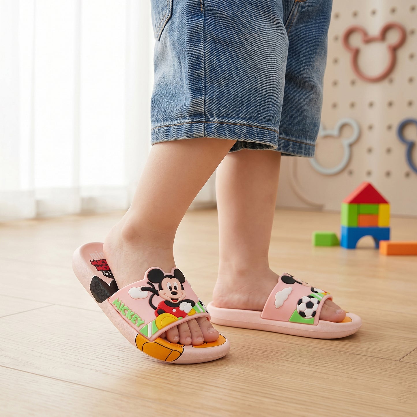Disney Mickey Theme Non Slip Summer Slipper for Kids Boys and Girls - ARS3