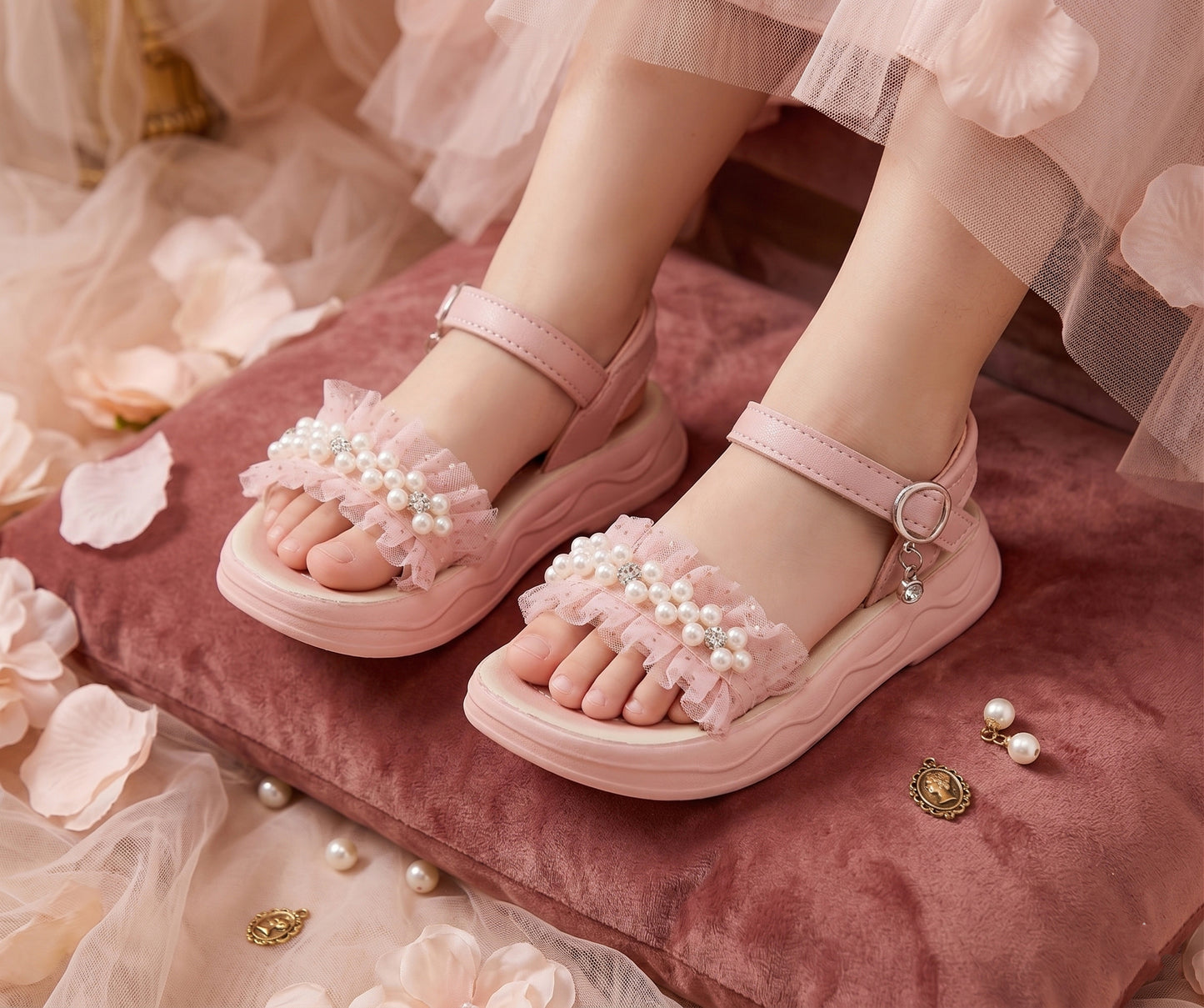 Girl's Soft Sole Fancy Sandals for Kids - 7022