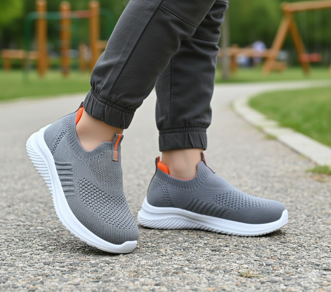 Easy to Wear Soft Comfortable Sketcher for Kids - 109A(Gray)