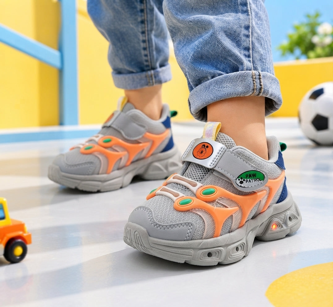 Lights in Sole Soft Sneakers for Kids - SB16 (Gray)