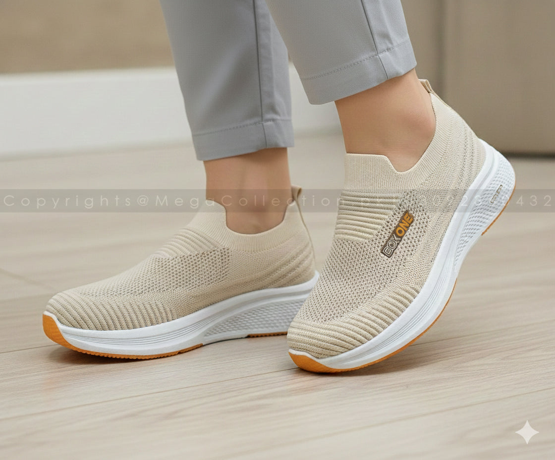 Premium Quality Soft Comfortable Sketchers Shoes for Men & Women - B196 (Beige)