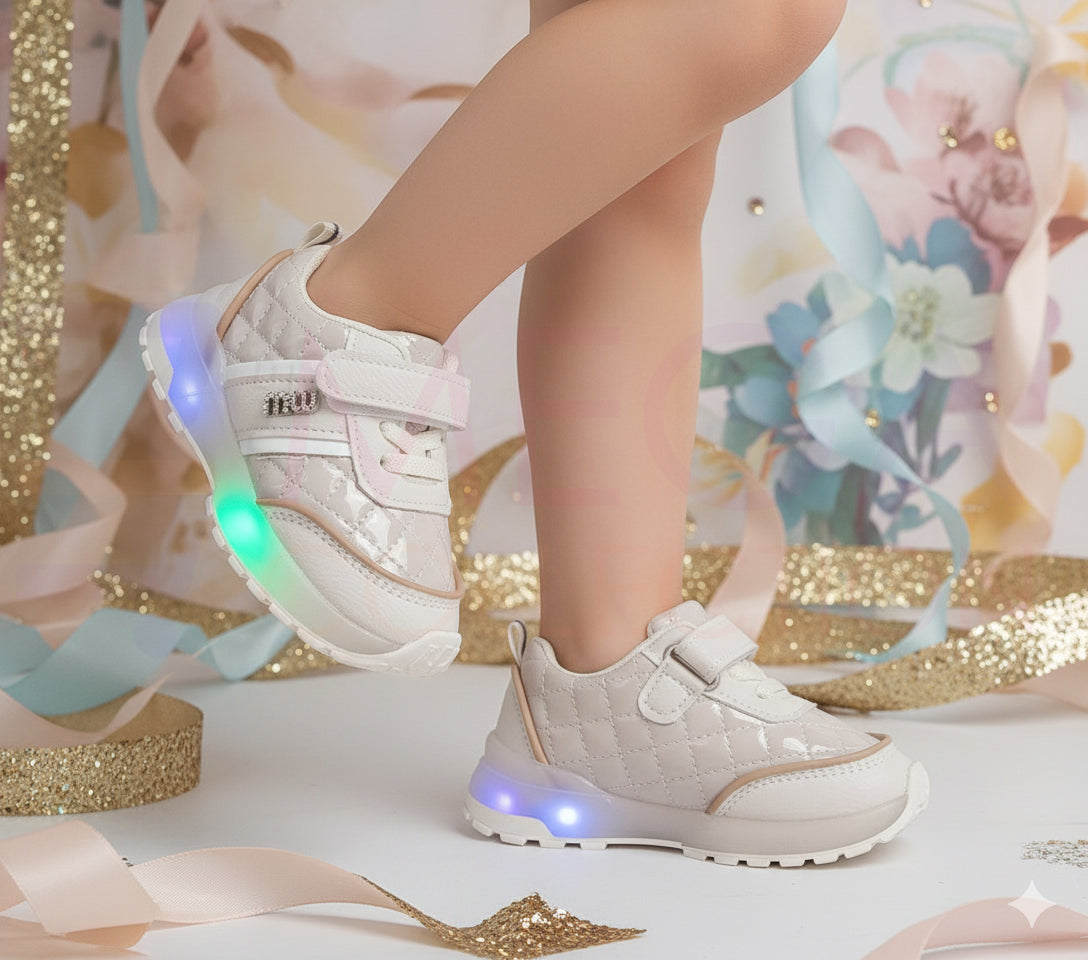 Lights in Sole Soft Trendy Look Sneakers Shoes for Kids - 3350