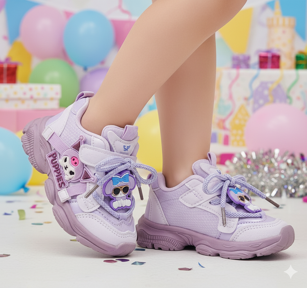 Kids Cute Design Soft Sole Sneakers with Detachable Toy - 691