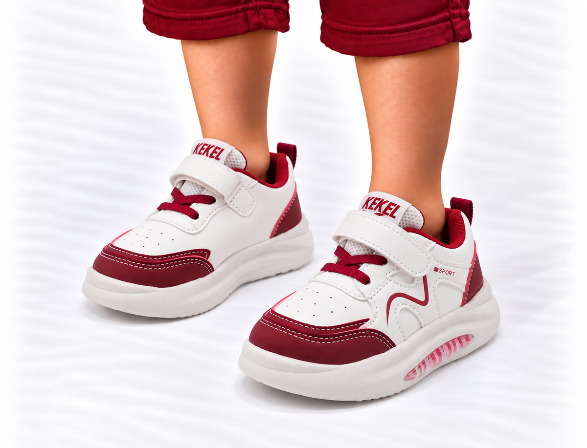 Lights in Sole Trendy Look Sneakers for Kids - LIO2 (Mahroon)