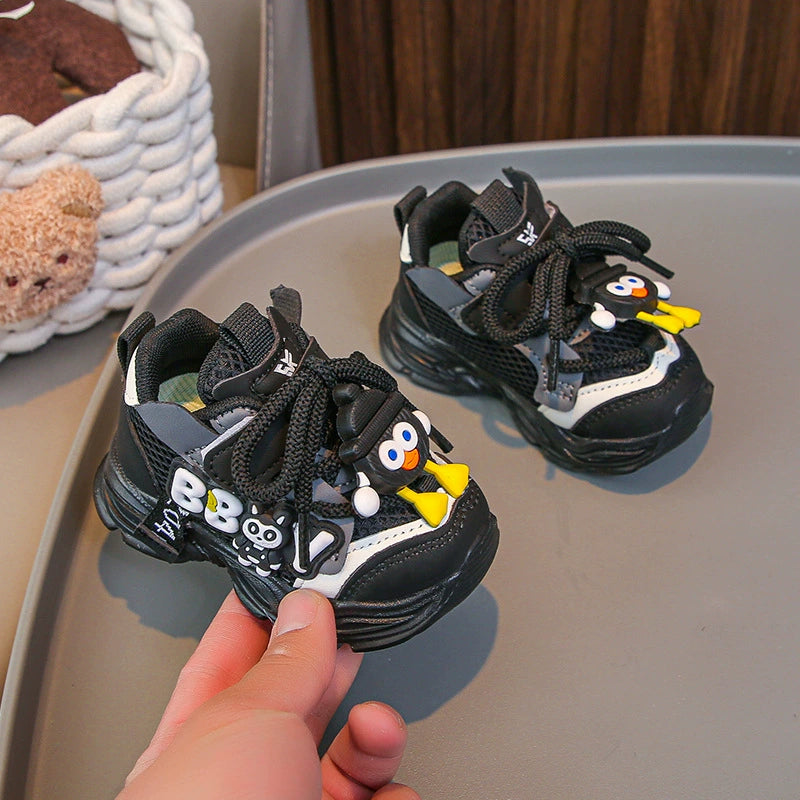 Kids Cute Design Soft Sole Sneakers with Detachable Toy - 680