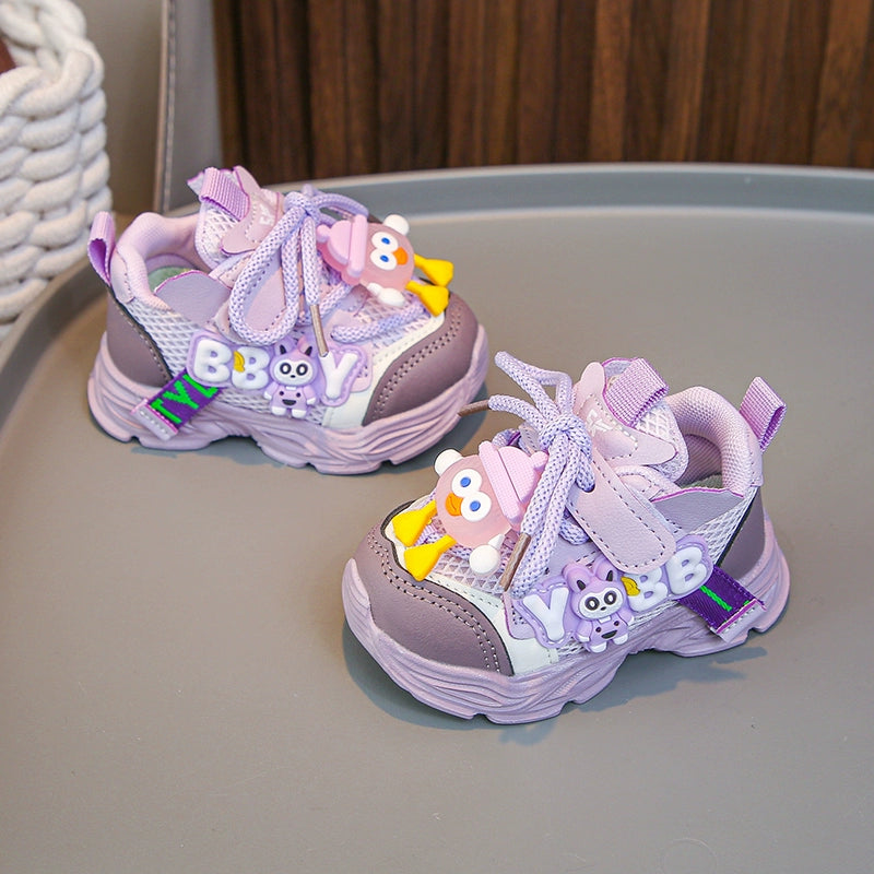 Kids Cute Design Soft Sole Sneakers with Detachable Toy - 680