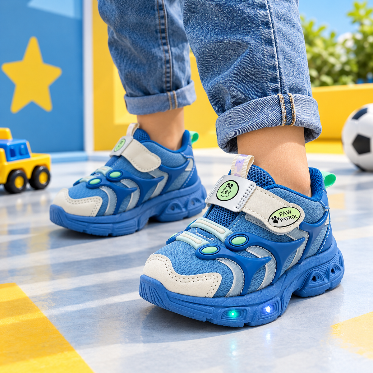 Lights in Sole Soft Sneakers for Kids - SB16 (Blue)