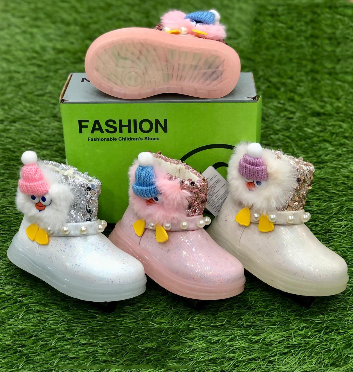 Lights in Sole Fancy Long Shoes for Kids Girls - ABB401