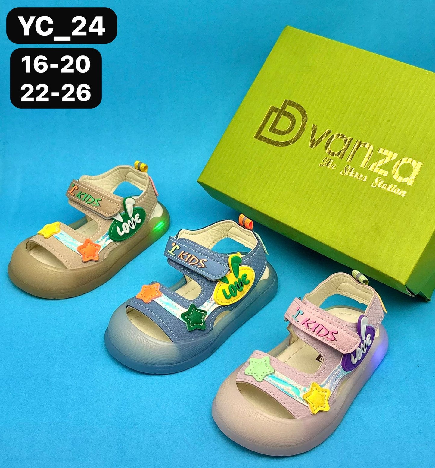 Lights in sole cute design sandals for kids - YC24