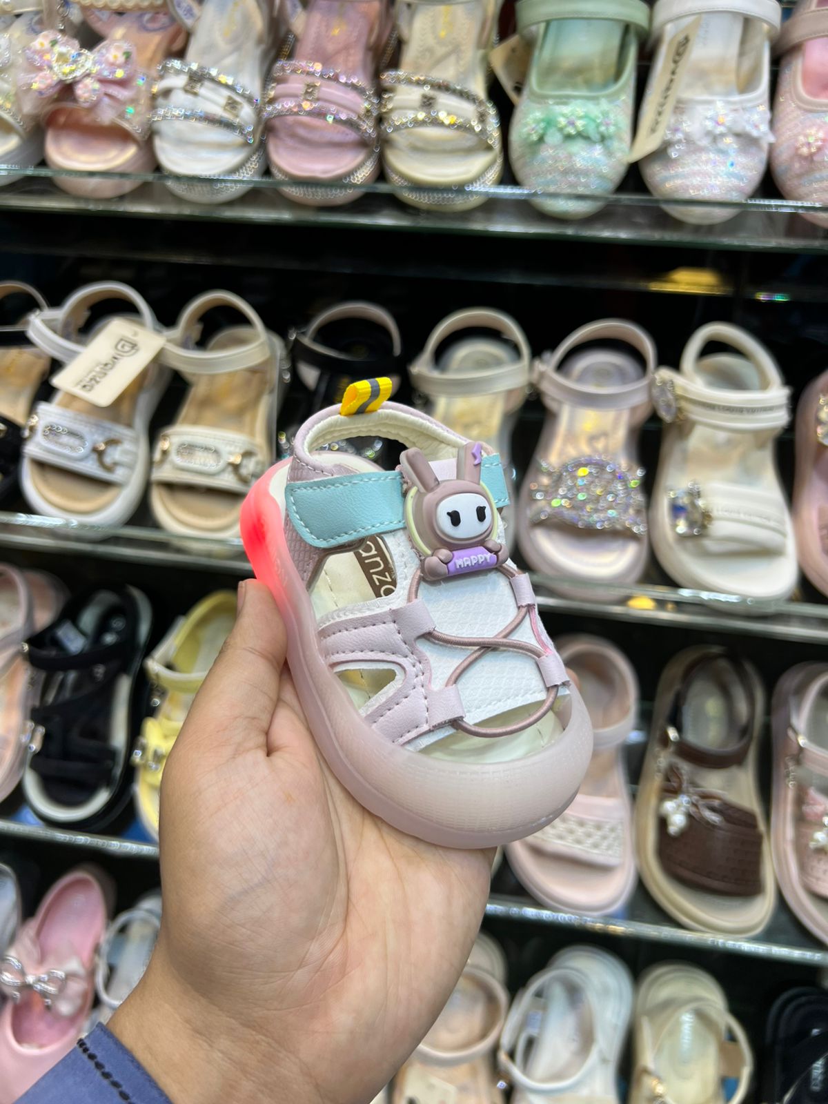 Lights in sole cute design sandals for kids - YC25