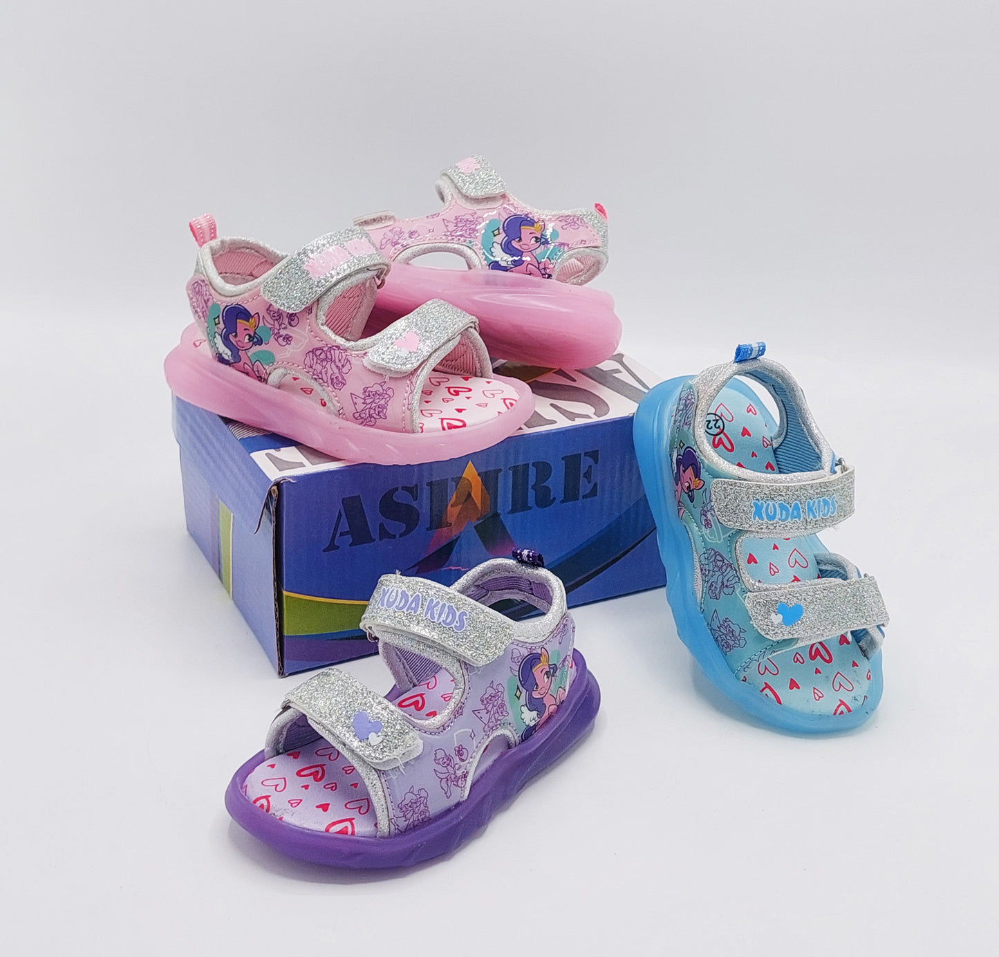 Lights in Sole Printed Design Sandals for Kids Girls - D20