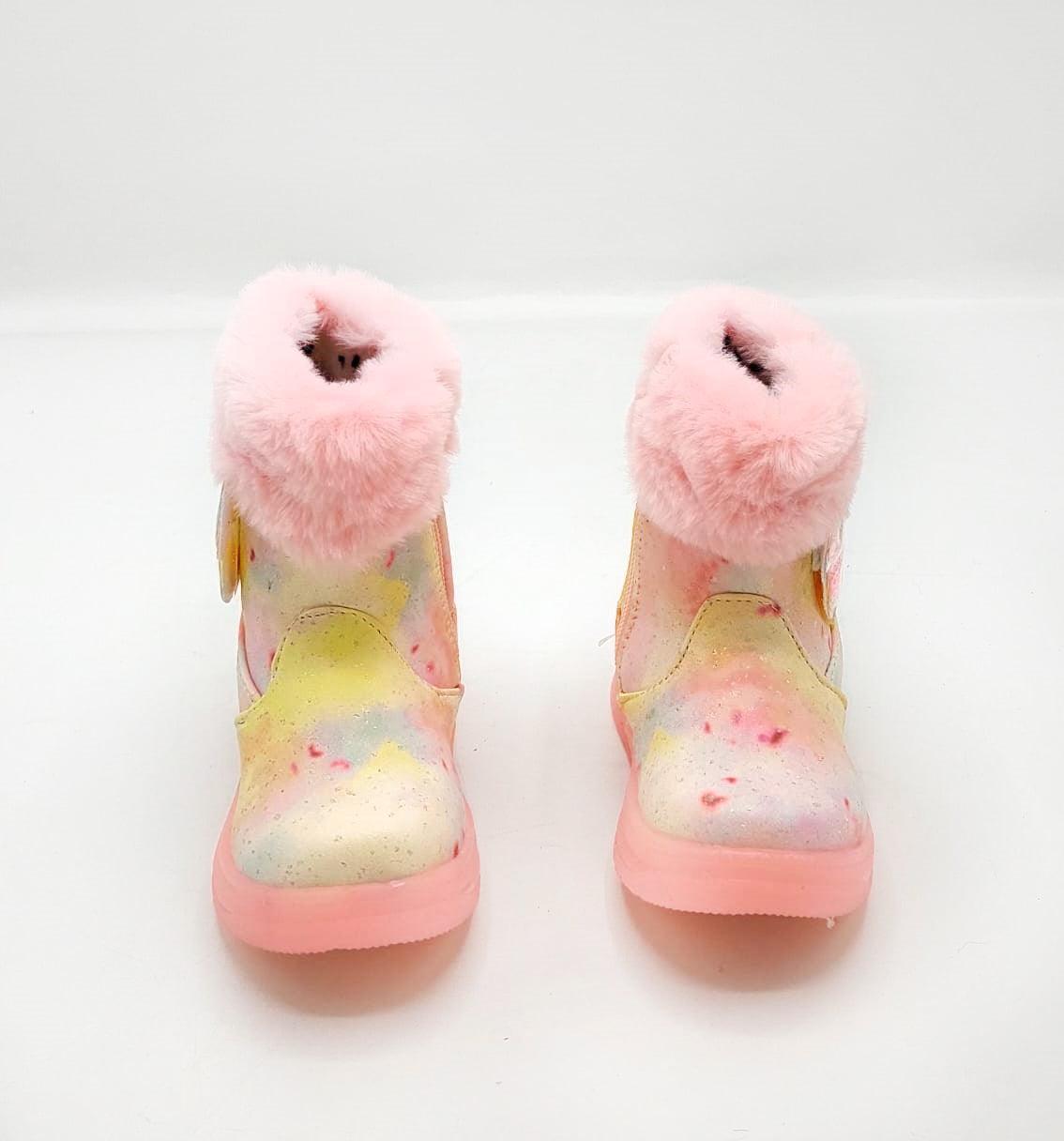 Colorful Warm Long Shoes with Glowing Soles for Kids - LTBLN-1