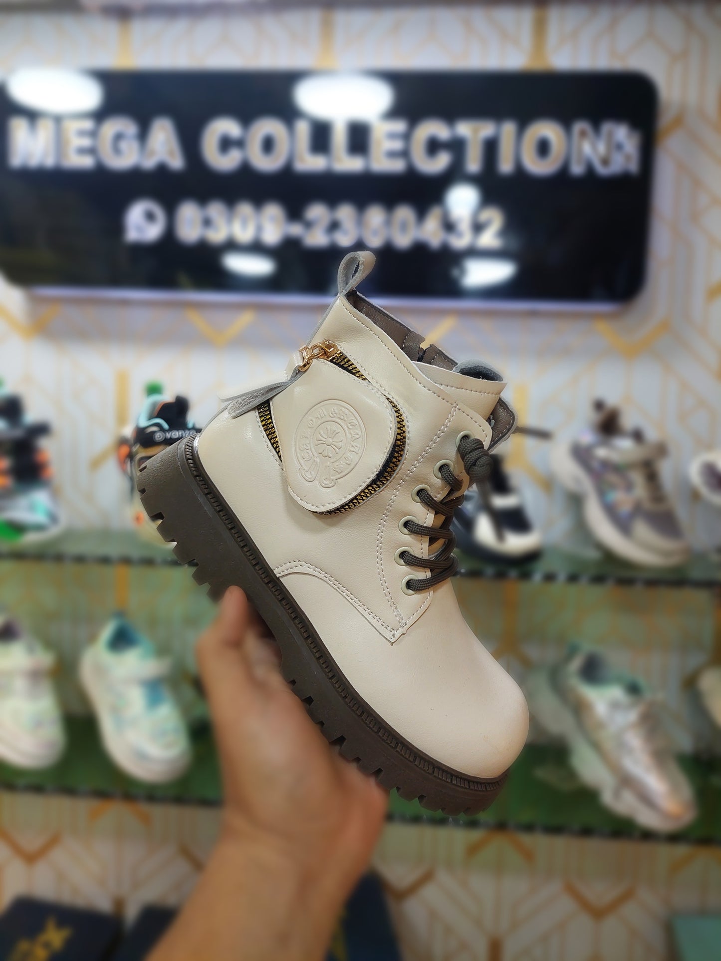 Premium Quality Stylish Long Boot for Kids - 2386 (BEIGE)