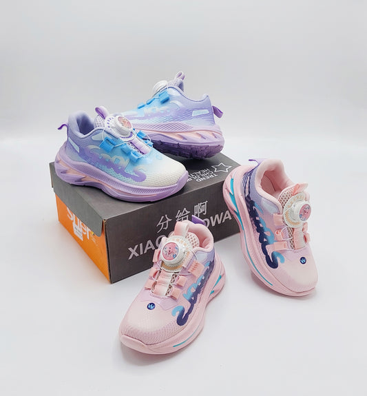 Kids Girls Light-Weight Trendy Look Sneakers with Autolace - 2027