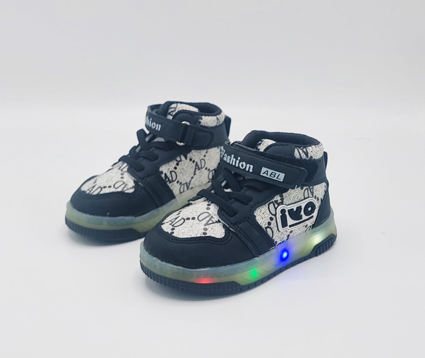 Lights in Sole Trendy Look Shoes Sneakers for Kids - ABL555 (Black)