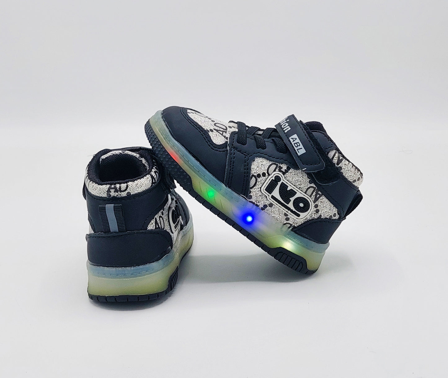 Lights in Sole Trendy Look Shoes Sneakers for Kids - ABL555 (Black)