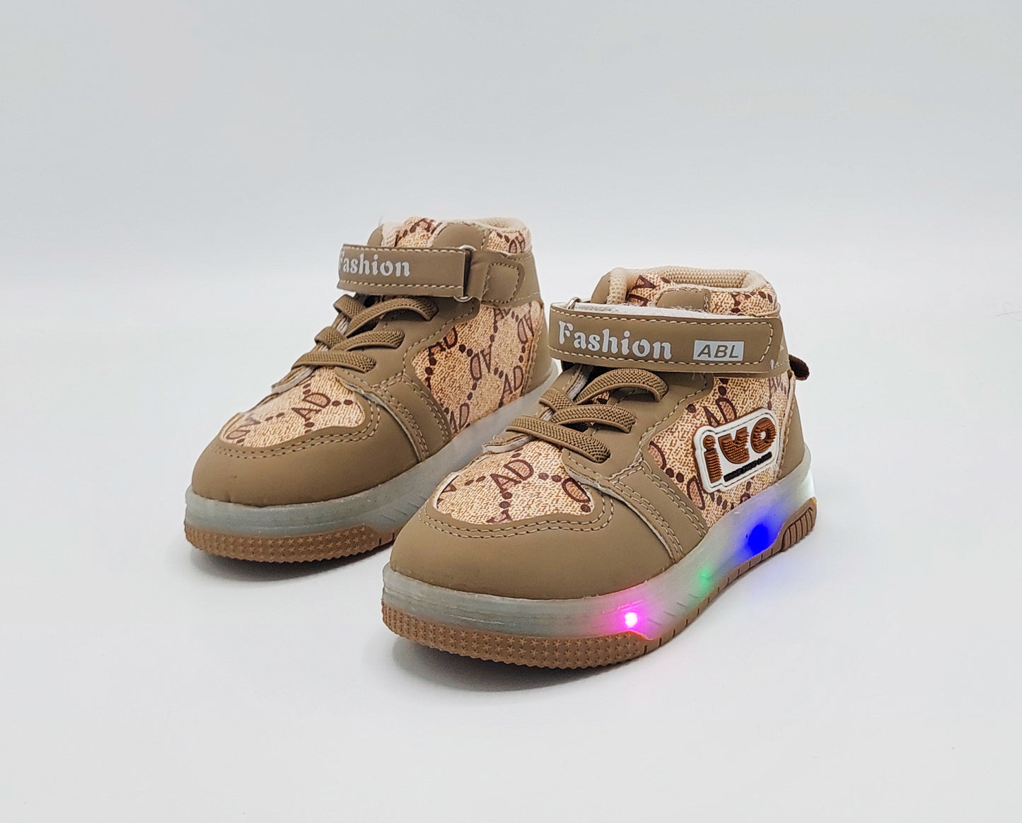 Lights in Sole Trendy Look Shoes Sneakers for Kids - ABL555 (Beige)