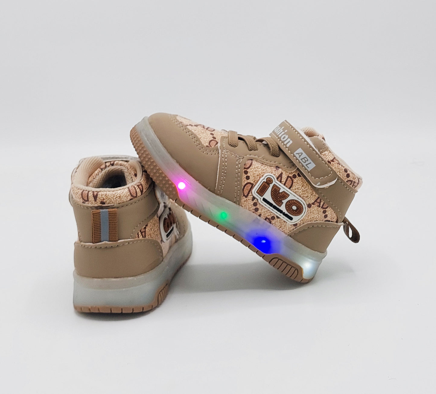 Lights in Sole Trendy Look Shoes Sneakers for Kids - ABL555 (Beige)