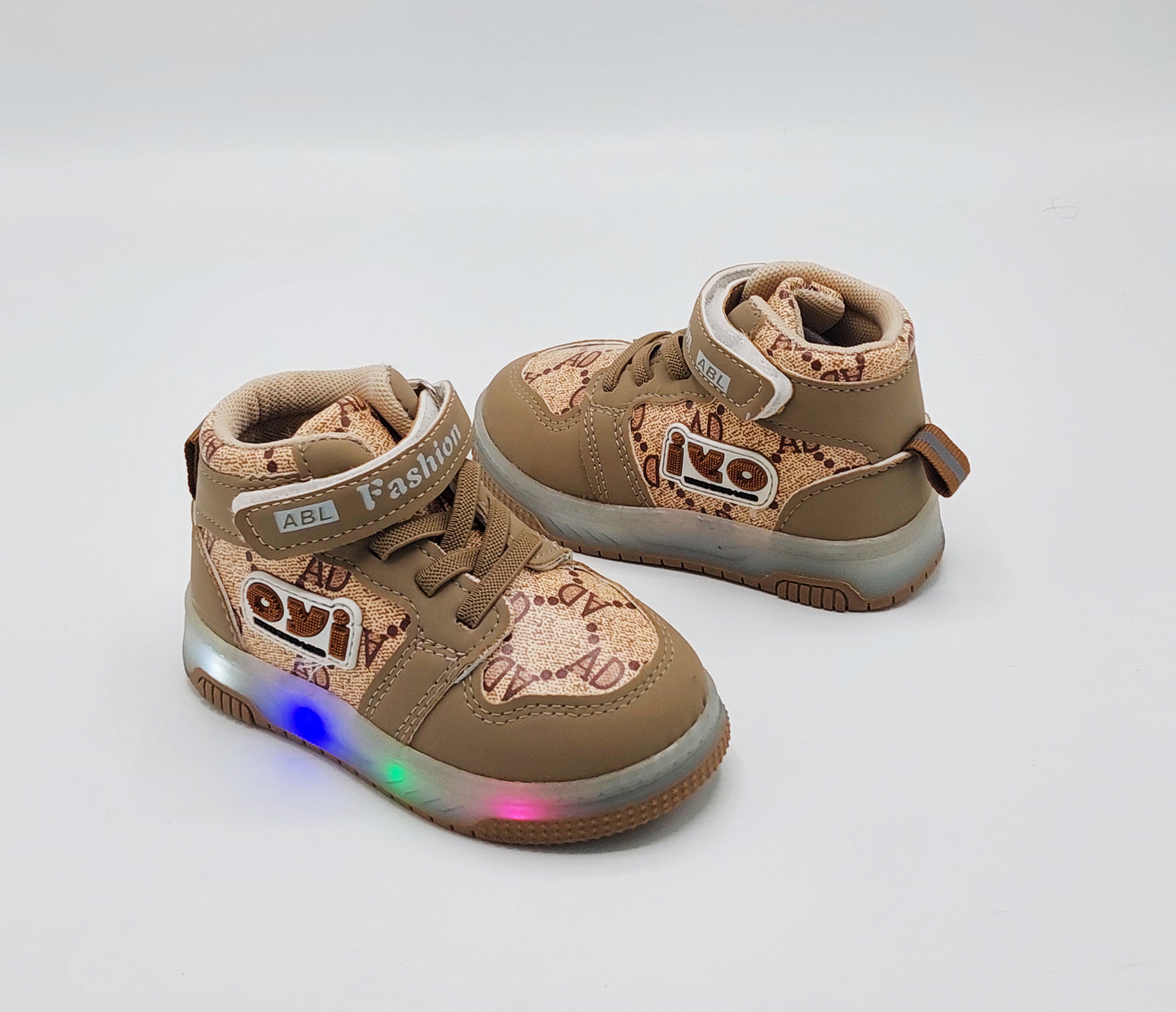 Lights in Sole Trendy Look Shoes Sneakers for Kids - ABL555 (Beige)