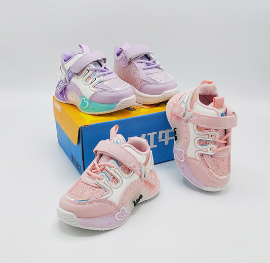 Premium Quality Soft Sole Glittered Design Sneakers for Kids girls - UM03