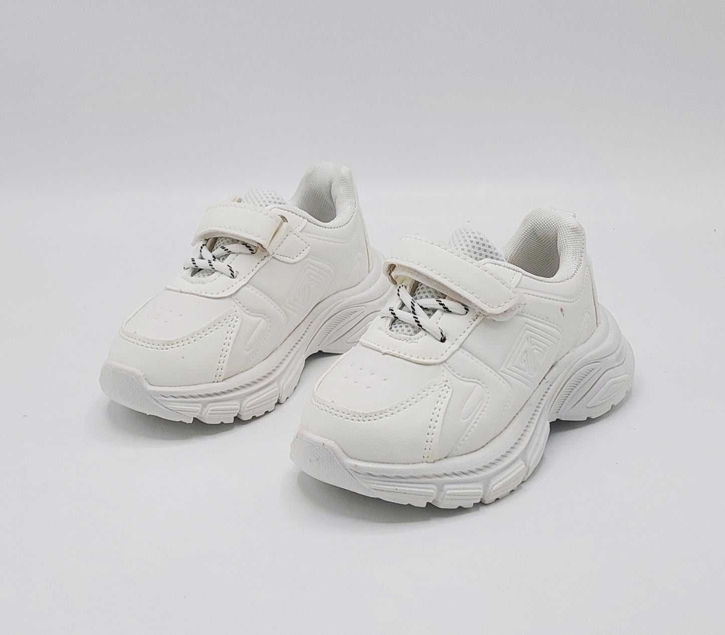Premium Quality Soft Sole Black & White Sneakers for Kids - A28 (White)