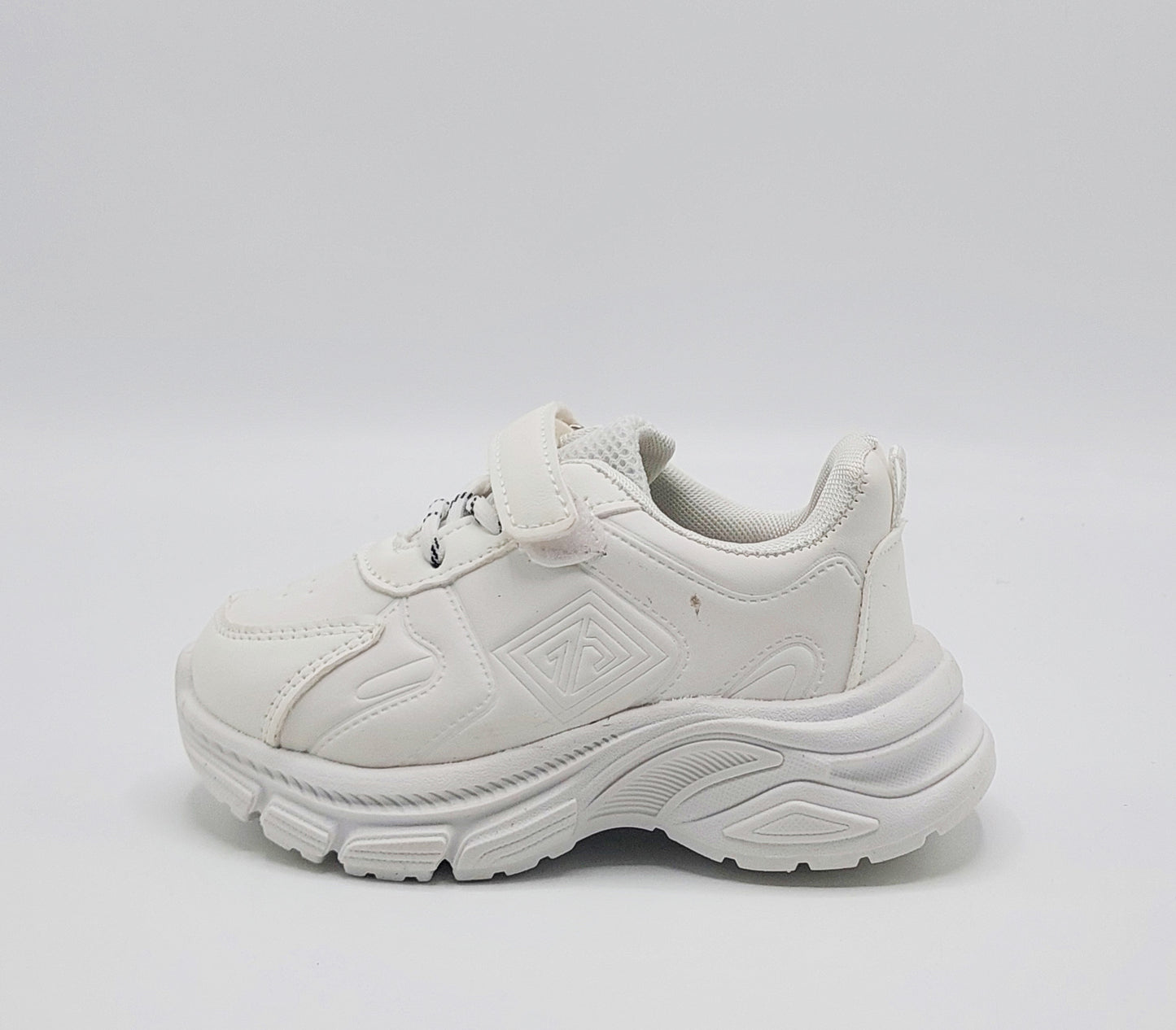 Premium Quality Soft Sole Black & White Sneakers for Kids - A28 (White)