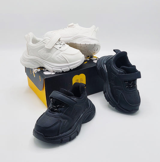 Premium Quality Soft Sole Black & White Sneakers for Kids - A28