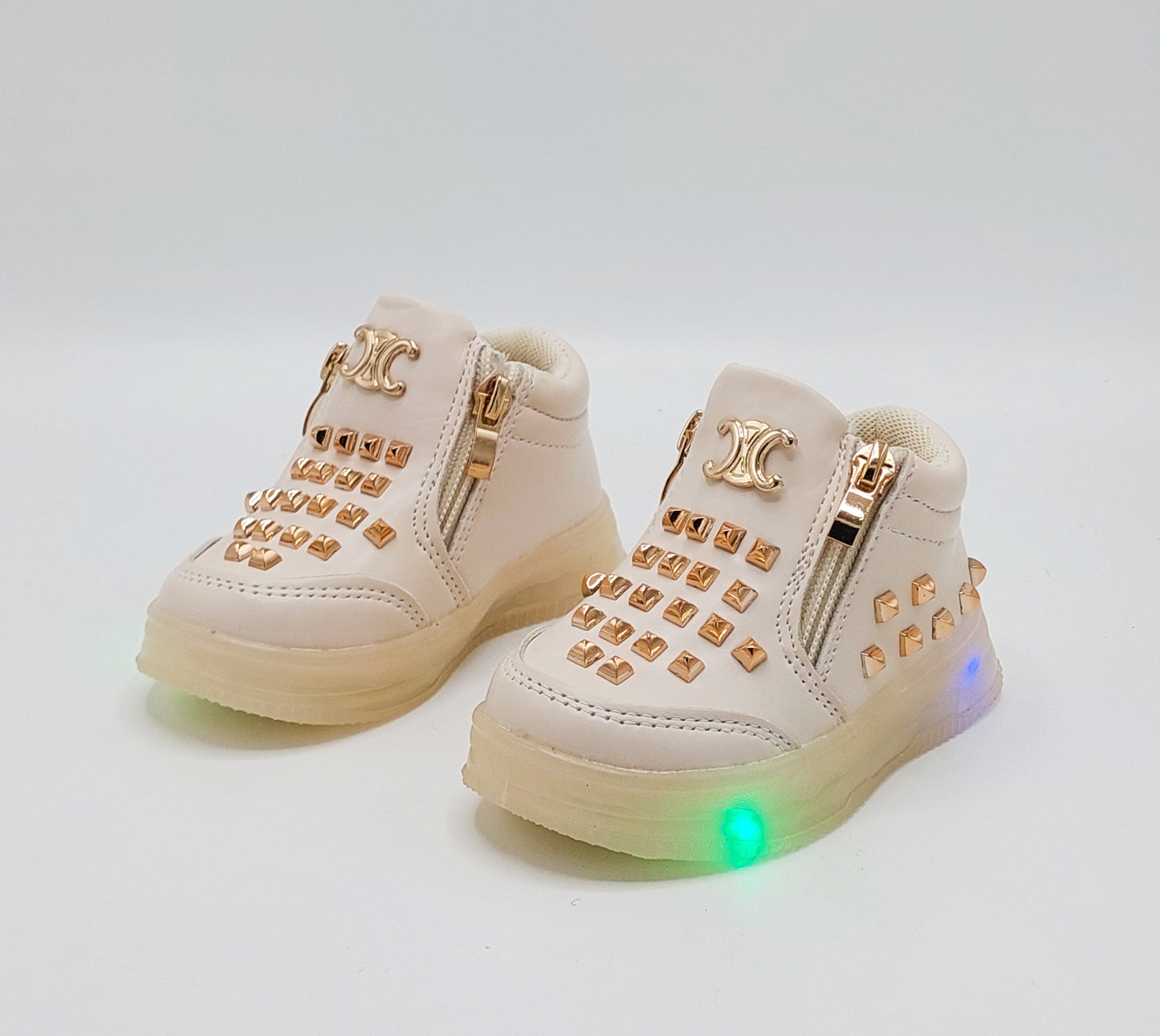 Lights in Sole Beautiful Buds Design Sneakers Shoes for Kids Girls - MLT5
