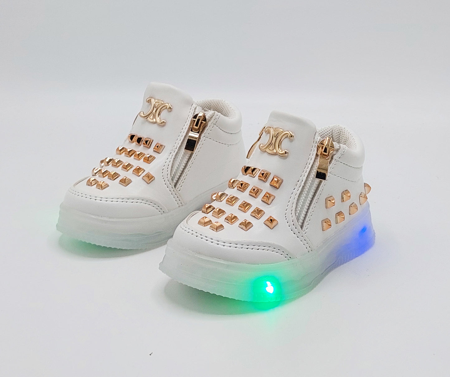 Lights in Sole Beautiful Buds Design Sneakers Shoes for Kids Girls - MLT5