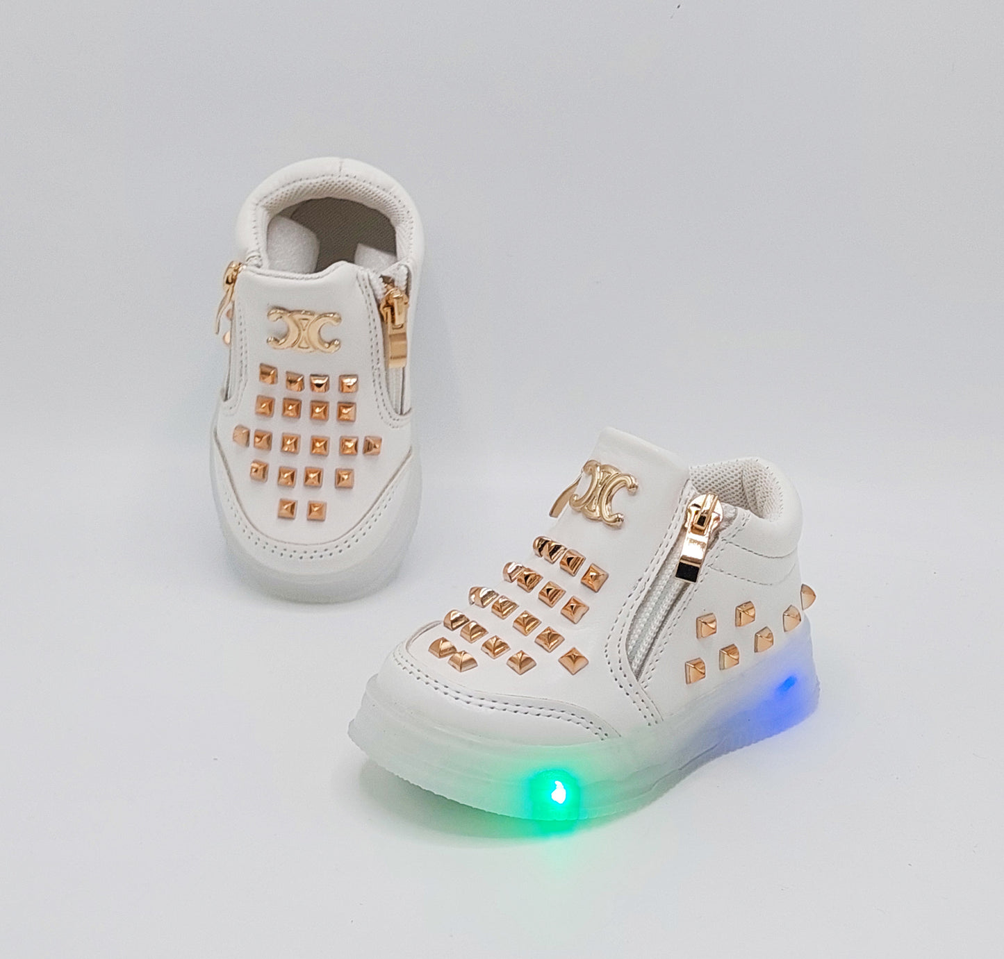 Lights in Sole Beautiful Buds Design Sneakers Shoes for Kids Girls - MLT5