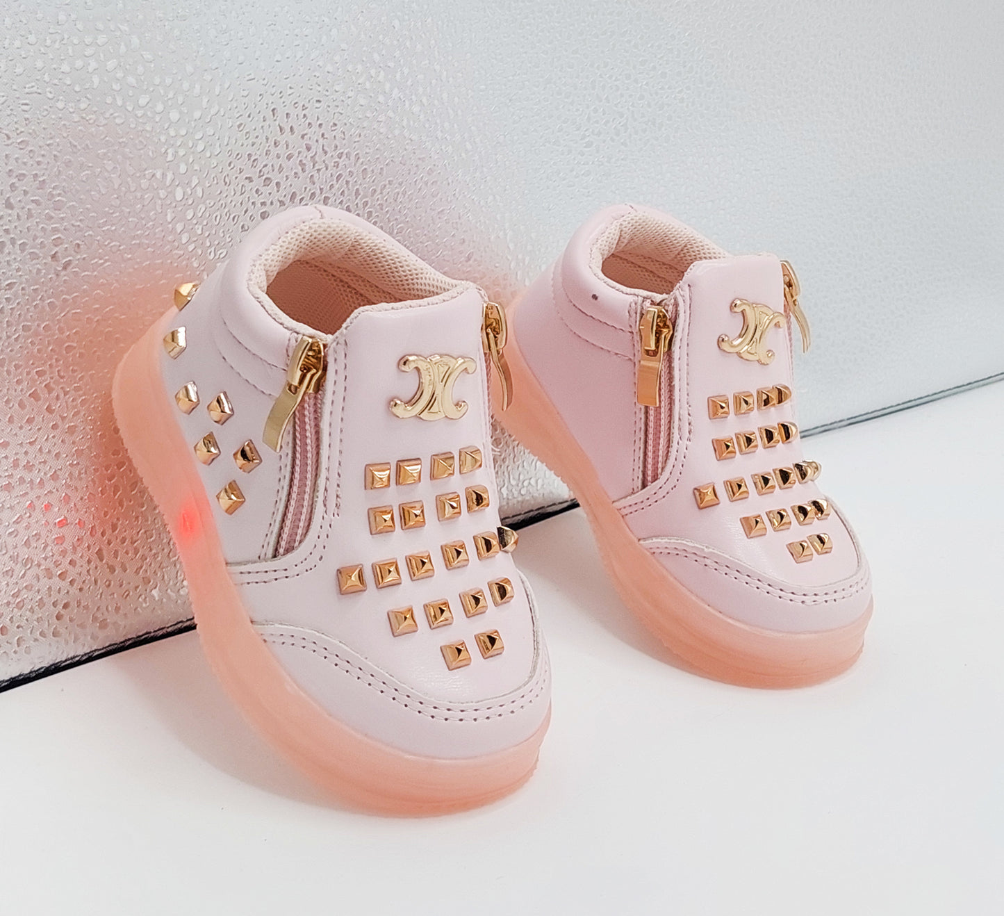 Lights in Sole Beautiful Buds Design Sneakers Shoes for Kids Girls - MLT5
