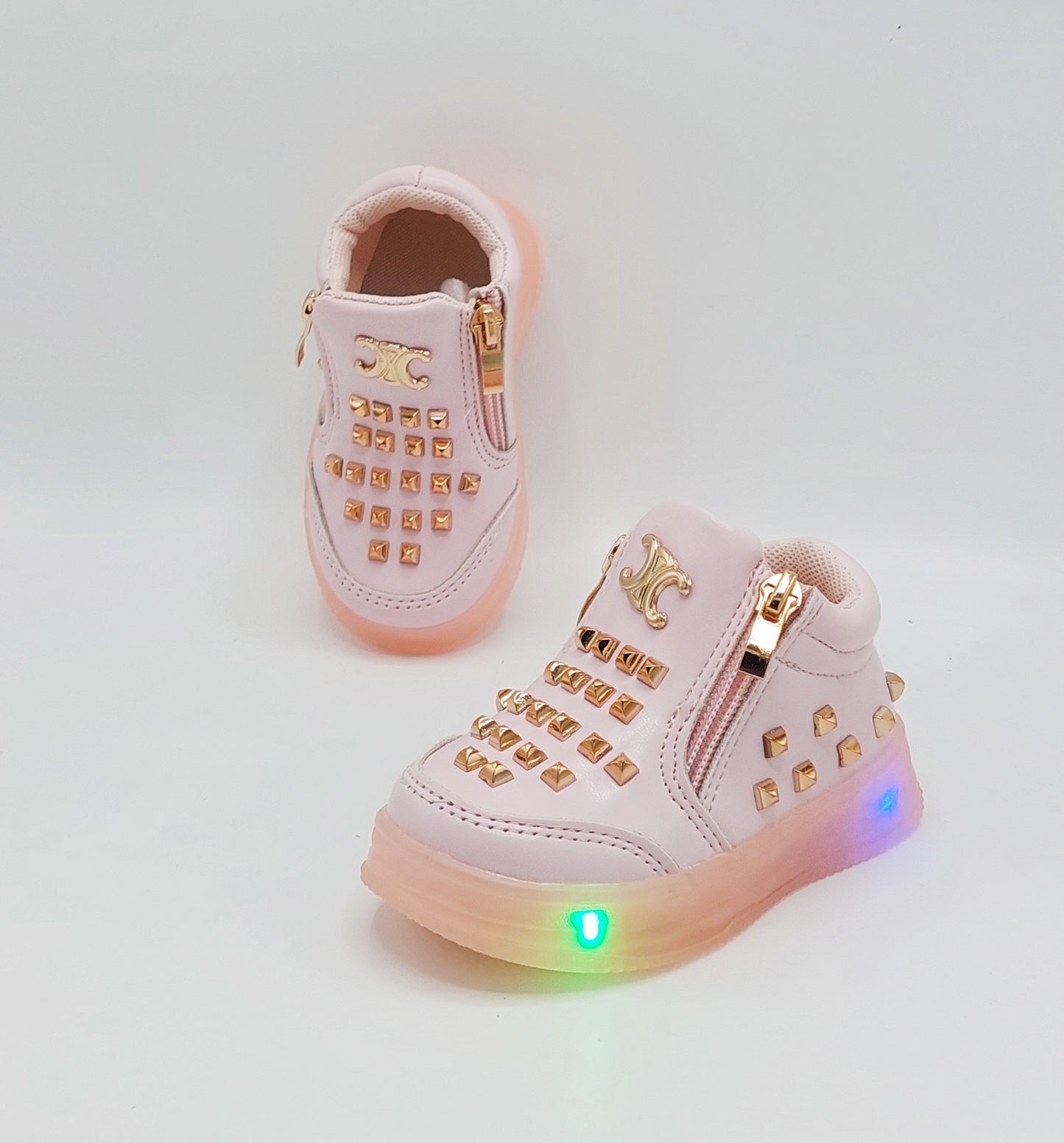 Lights in Sole Beautiful Buds Design Sneakers Shoes for Kids Girls - MLT5